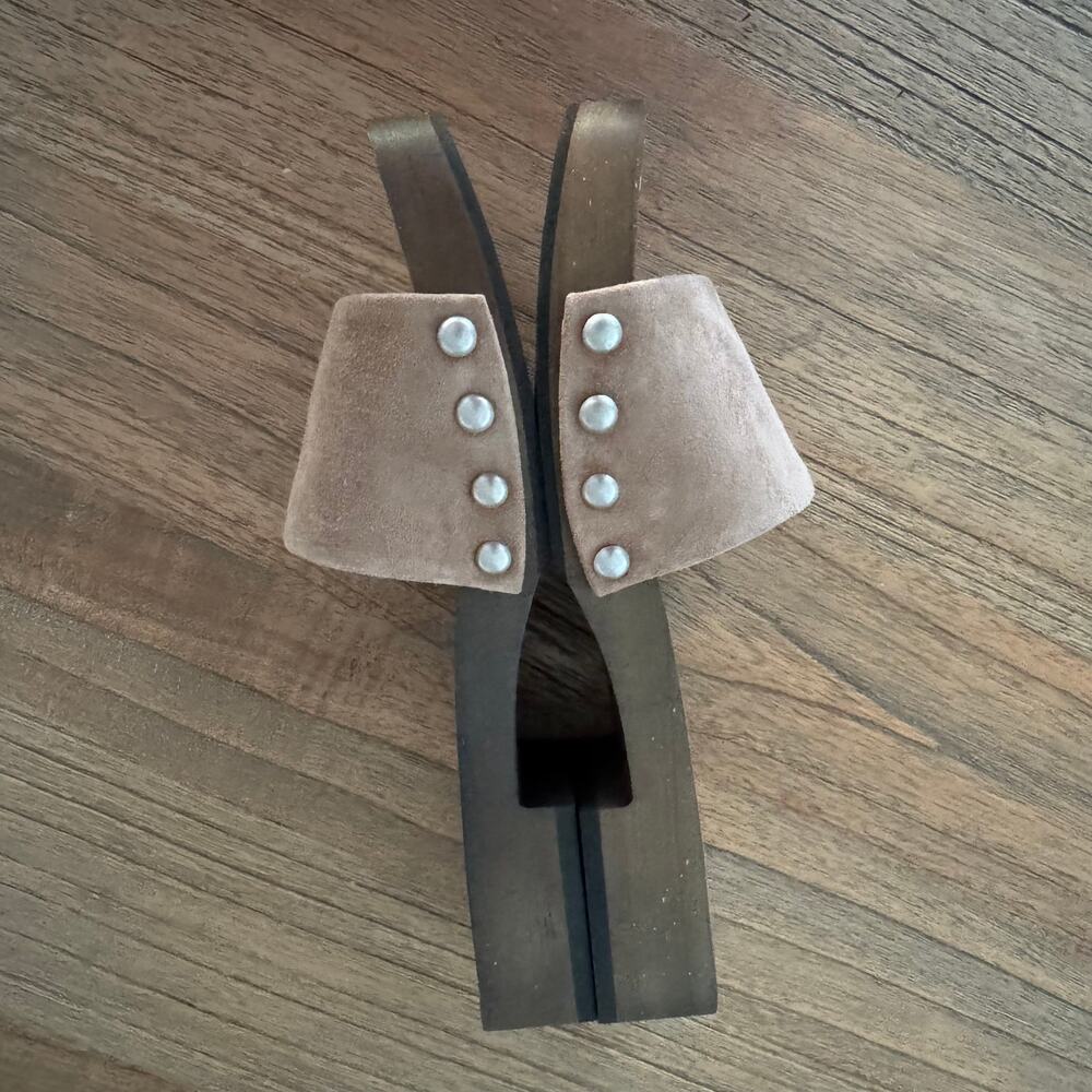 Bibi Lou (Anthropologie) Wood-Bottom Slides - Size 37 - Picture 6 of 7